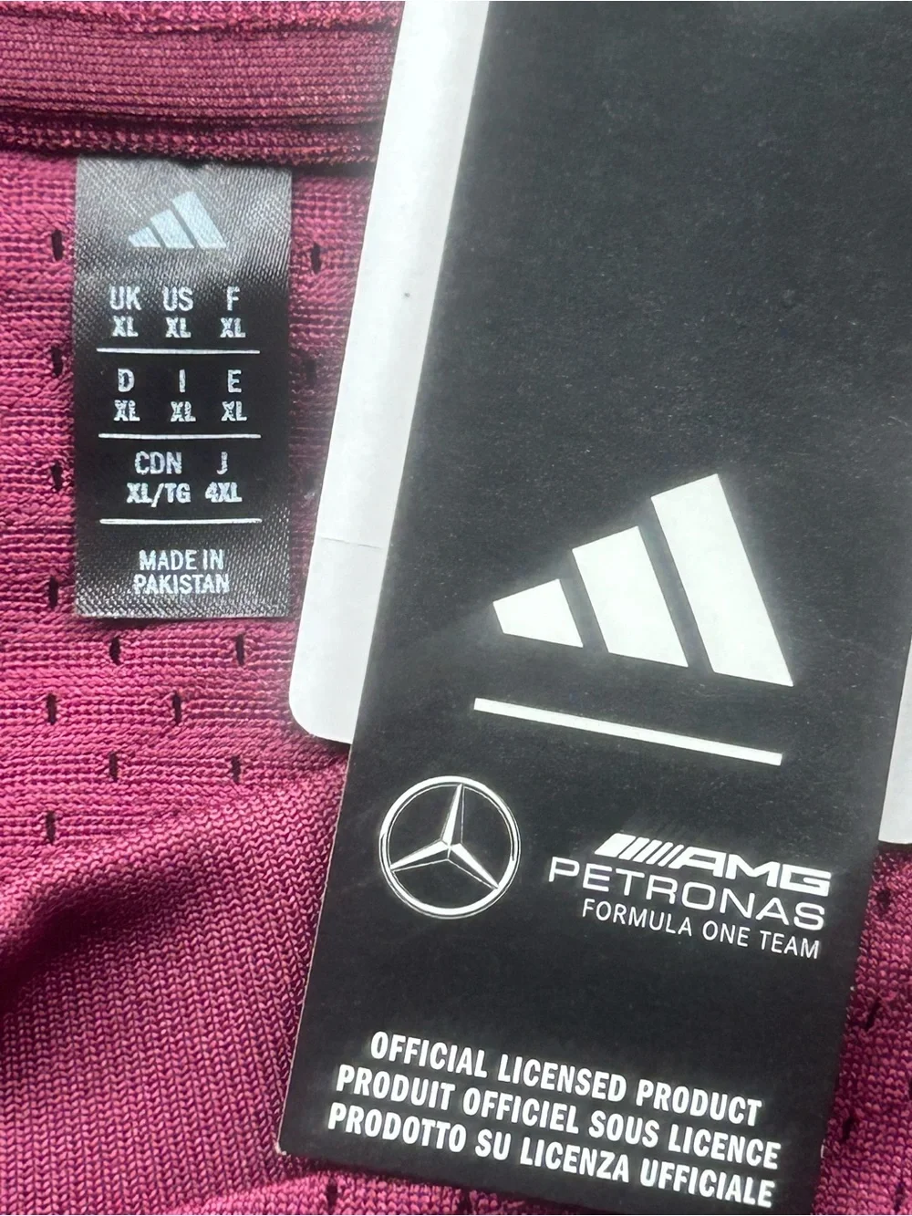Adidas AMG Mercedes Petronas F1 Team Las Vegas Maroon Men’s Size XL KG4795
